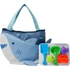 image:imageStephen Joseph Beach Tote with Sand Toys  Toddler and Baby Beach Toys Travel Friendly Beach Set 6 Piece Beach Play Set Beach Bag with Sand Toys for Toddlers and Kids Shark