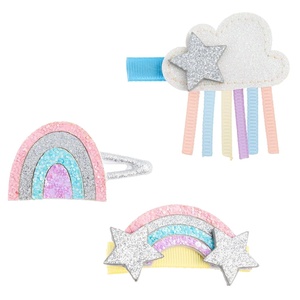 image:imageStephen Joseph 3Pack Glitter Hair Clips for Girls  Cute Shimmer NonSlip Alligator Hair Clip Hair Clips Barrettes for Baby Girls Toddlers Kids BunnyGlitter Rainbow