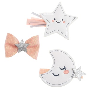 image:imageStephen Joseph 3Pack Glitter Hair Clips for Girls  Cute Shimmer NonSlip Alligator Hair Clip Hair Clips Barrettes for Baby Girls Toddlers Kids BunnySilver Star