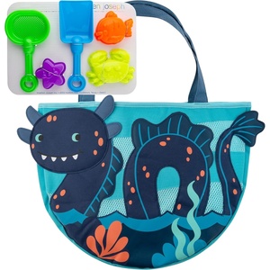 image:imageStephen Joseph Beach Tote with Sand Toys  Toddler and Baby Beach Toys Travel Friendly Beach Set 6 Piece Beach Play Set Beach Bag with Sand Toys for Toddlers and Kids TurtleSea Monster
