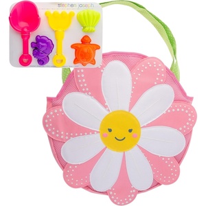 image:imageStephen Joseph Beach Tote with Sand Toys  Toddler and Baby Beach Toys Travel Friendly Beach Set 6 Piece Beach Play Set Beach Bag with Sand Toys for Toddlers and Kids TurtleFlower