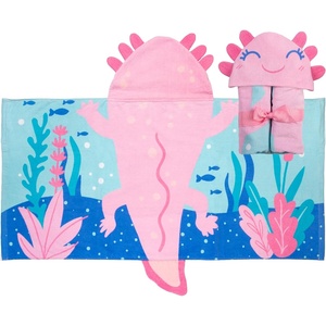 image:imageStephen Joseph Kids Hooded Beach Towel for Girls amp Boys 38 Years Toddler Poncho Bath Towel with Hood Soft Absorbent Cotton Large 46x 235 FishAxolotl