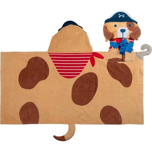 image:imageStephen Joseph Kids Hooded Beach Towel for Girls amp Boys 38 Years Toddler Poncho Bath Towel with Hood Soft Absorbent Cotton Large 46x 235 FishPirate Dog