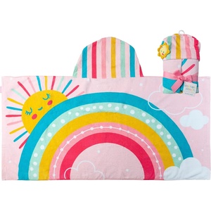 image:imageStephen Joseph Kids Hooded Beach Towel for Girls amp Boys 38 Years Toddler Poncho Bath Towel with Hood Soft Absorbent Cotton Large 46x 235 FishRainbow