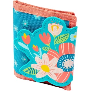 image:imageStephen Joseph Kids Wallet TriFold BiFold Wallet for Boys amp Girls with Zipper Coin Pocket Durable Polyester Small Wallet for Kids Cute Designs for School amp Travel MushroomTurquoise Floral