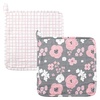image:imageStephen Joseph Baby and Toddler Washcloths Muslin Washcloth 10x10 inches  Dino Set of 2Charcoal Flower