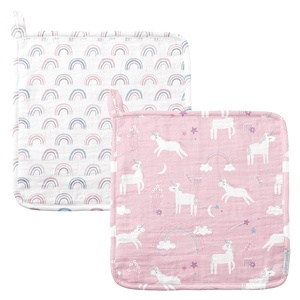 image:imageStephen Joseph Baby and Toddler Washcloths Muslin Washcloth 10x10 inches  Dino Set of 2Unicorn