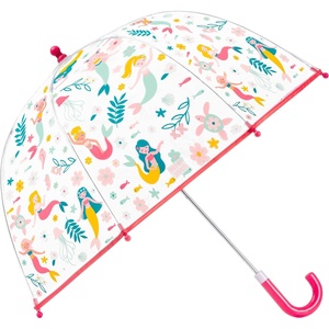 image:imageStephen Joseph Clear Color Changing Bubble Umbrella Kids Toddler Umbrella with Dome CanopyMermaid