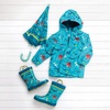 image:imageStephen Joseph Girls Raincoat Waterproof Jacket Cotton Lined Hooded Outerwear for School Travel Sizes 2T78Charcoal Flower