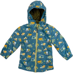 image:imageStephen Joseph Boy Raincoat Waterproof Jacket Cotton Lined Hooded Outerwear for School Travel Sizes 2T78Blue Construction