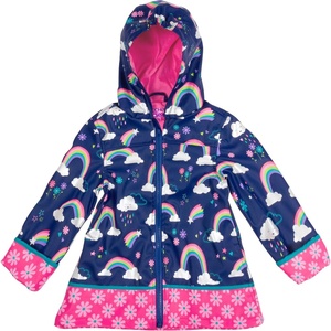 image:imageStephen Joseph Girls Raincoat Waterproof Jacket Cotton Lined Hooded Outerwear for School Travel Sizes 2T78Rainbow