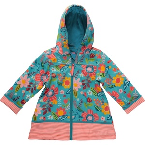 image:imageStephen Joseph Girls Raincoat Waterproof Jacket Cotton Lined Hooded Outerwear for School Travel Sizes 2T78Turquoise Floral